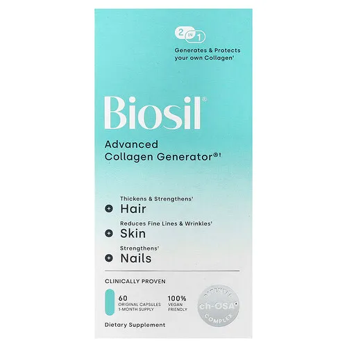 Biosil, Advanced Collagen Generator®, Suplemento generador de colágeno avanzado, 60 cápsulas originales