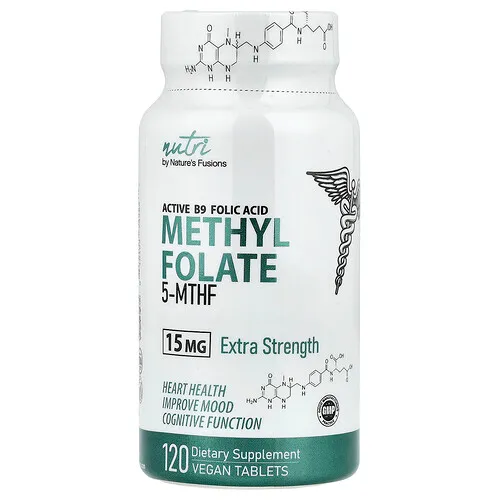 Nutri, Metilfolato, 15 mg, 120 comprimidos veganos