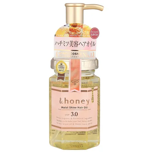 &honey, Aceite para el cabello con brillo humectante, Miel de rosas búlgaras, 100 ml (3,4 oz)