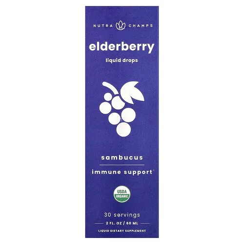 NutraChamps, Gotas líquidas de Saúco y Sambucus, 60 ml (2 oz. líq.)