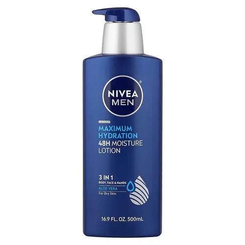 Nivea, Hombres, Máxima hidratación, Loción humectante 48H, Para piel seca, 500 ml (16,9 oz. líq.)