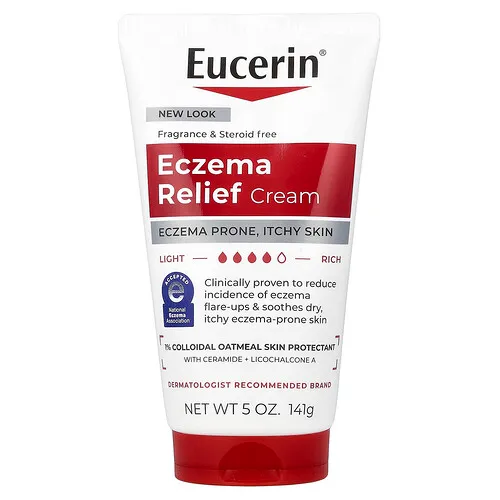 Eucerin, Crema para aliviar el eczema, Sin fragancia, 141 g (5 oz)
