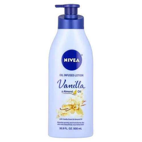 Nivea, Loción con infusión de aceite, Aceite de vainilla y almendras, 500 ml (16,9 oz. líq.)