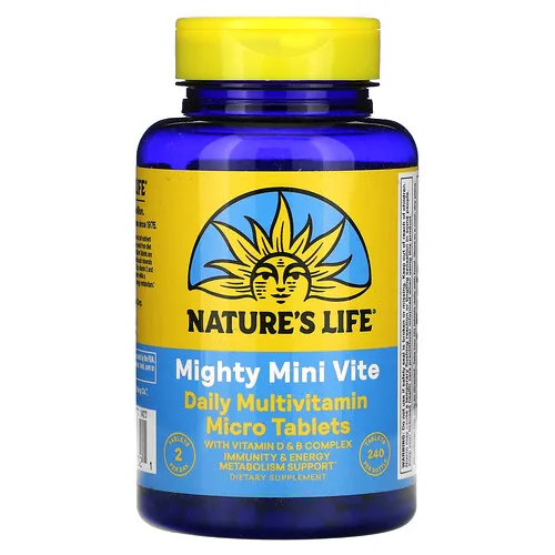 Nature's Life, Mighty Mini Vite, Suplemento multivitamínico diario, 240 microcomprimidos