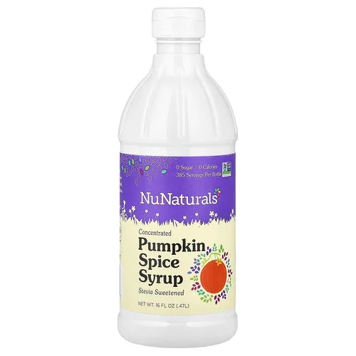 NuNaturals, Jarabe de especias de calabaza concentrado`` 0,47 l (16 oz. Líq.)