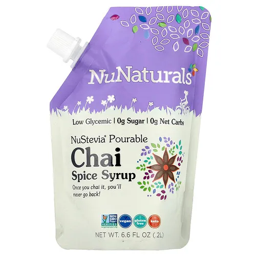 NuNaturals, Jarabe vertible de especias chai NuStevia®, 0,2 l (6,6 oz. líq.)