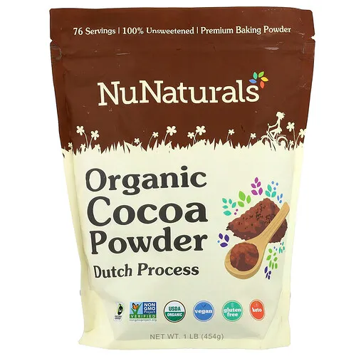 NuNaturals, Cacao orgánico en polvo, 454 g (1 lb)
