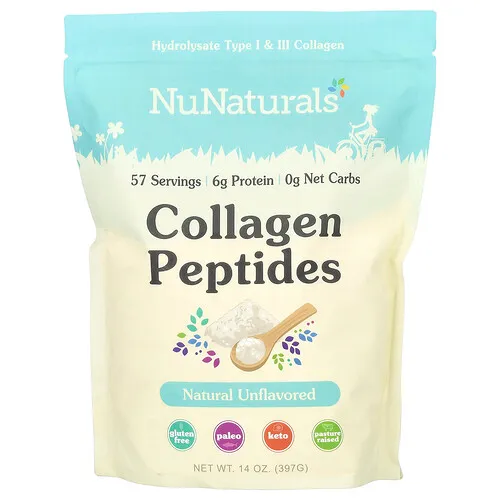 NuNaturals, Péptidos de colágeno, 397 g (14 oz)