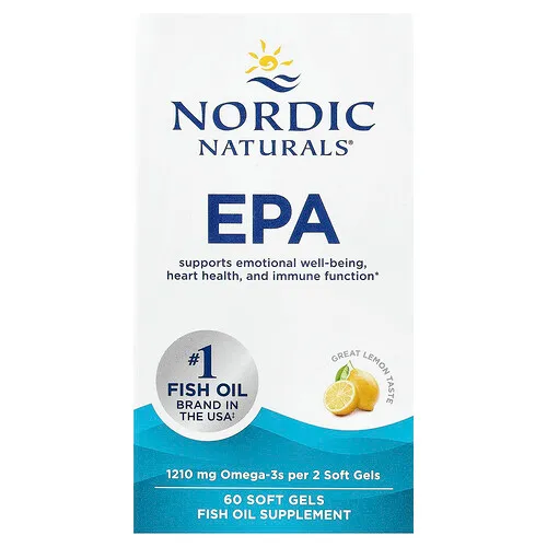 Nordic Naturals, EPA, Limón, 60 cápsulas blandas