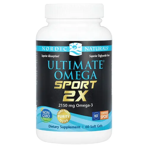 Nordic Naturals, Ultimate Omega Sport 2x, 60 cápsulas blandas (1075 mg por cápsula blanda)