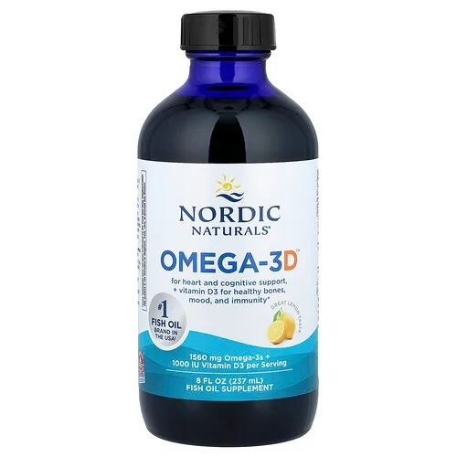 Nordic Naturals, Omega-3D, Limón, 237 ml (8 oz. Líq.)
