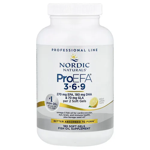 Nordic Naturals, ProEFA® -3-6-9, Suplemento para favorecer niveles saludables de omega-3, Limón, 180 cápsulas blandas