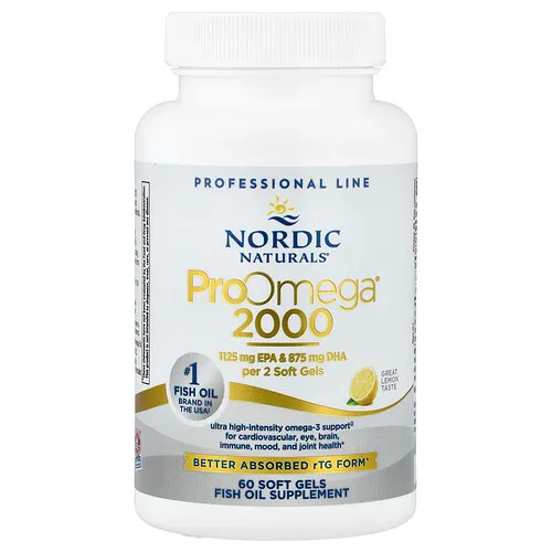 Nordic Naturals, ProOmega® 2000, Limón, 60 cápsulas blandas (1075 mg por cápsula blanda)