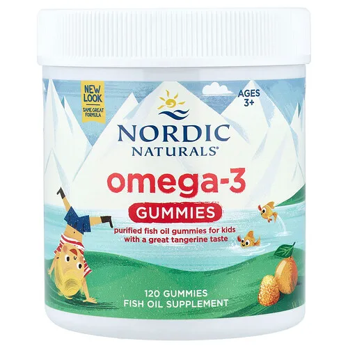 Nordic Naturals, Gomitas con omega-3, Niños de 3 años en adelante, Mandarina, 120 gomitas