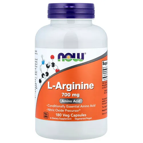 NOW Foods, L-arginina, 700 mg, 180 cápsulas vegetales