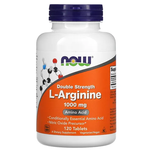 NOW Foods, L-arginina, 1000 mg, 120 comprimidos
