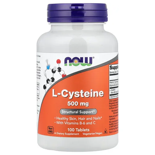 NOW Foods, L-cisteína, 500 mg, 100 comprimidos