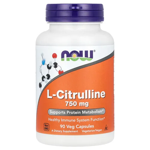 NOW Foods, L-citrulina, 750 mg, 90 cápsulas vegetales