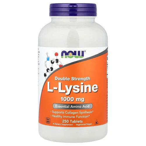 NOW Foods, L-lisina, 1000 mg, 250 comprimidos