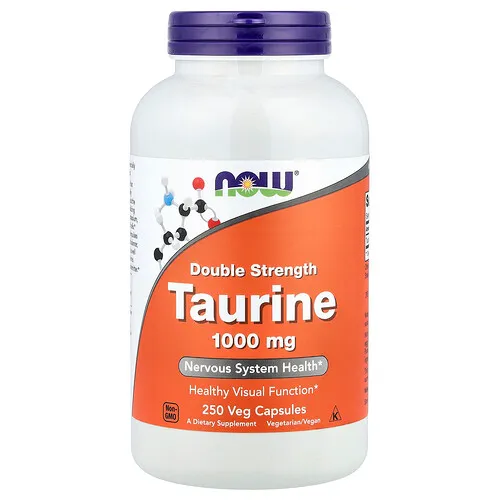 NOW Foods, Taurina, 1000 mg, 250 cápsulas vegetales