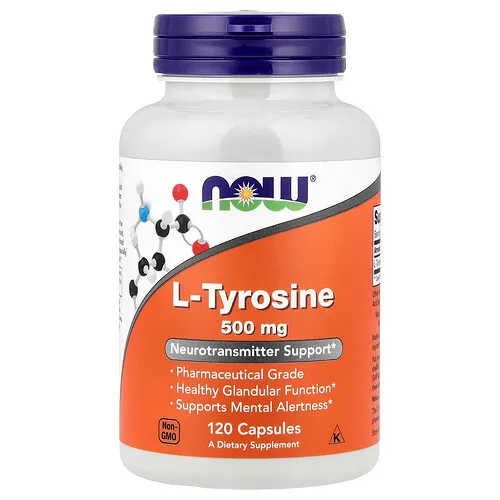 NOW Foods, L-Tirosina, 500 mg, 120 Cápsulas