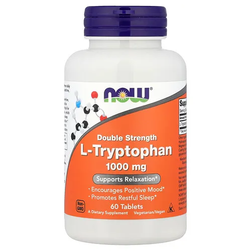 NOW Foods, L-triptófano, 1000 mg, 60 comprimidos