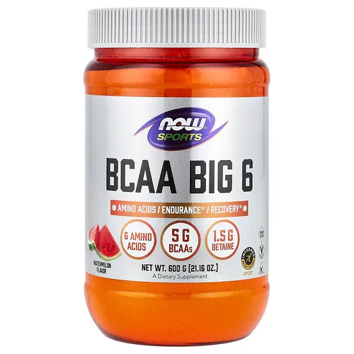 NOW Foods, Sports, Seis grandes de BCAA, Sandía, 600 g (21,16 oz)