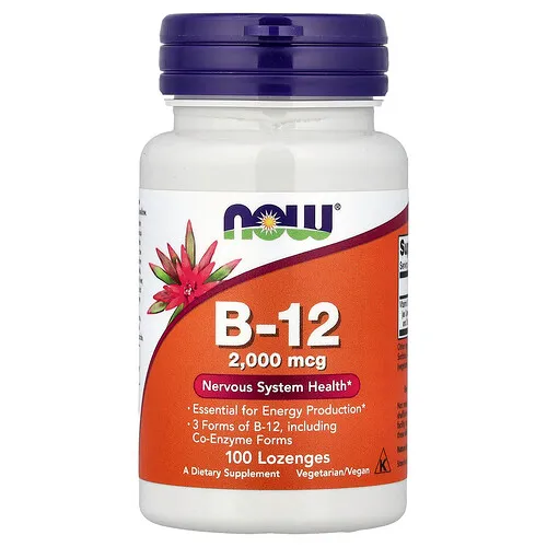 NOW Foods, B12, 2000 mcg, 100 pastillas