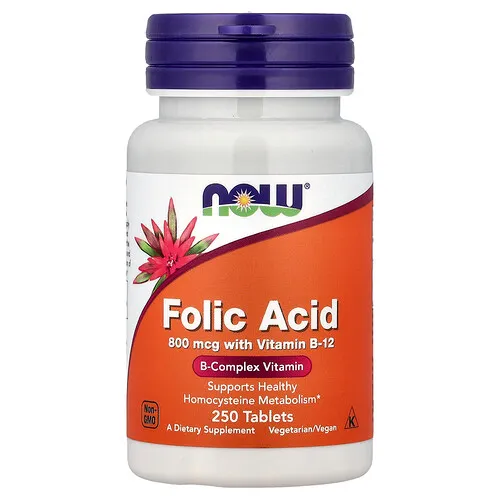 NOW Foods, Ácido fólico, 250 comprimidos