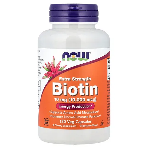 NOW Foods, Biotina, 10 mg, 120 cápsulas vegetales