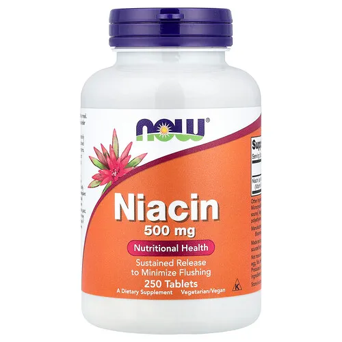 NOW Foods, Niacina, 500 mg, 250 comprimidos