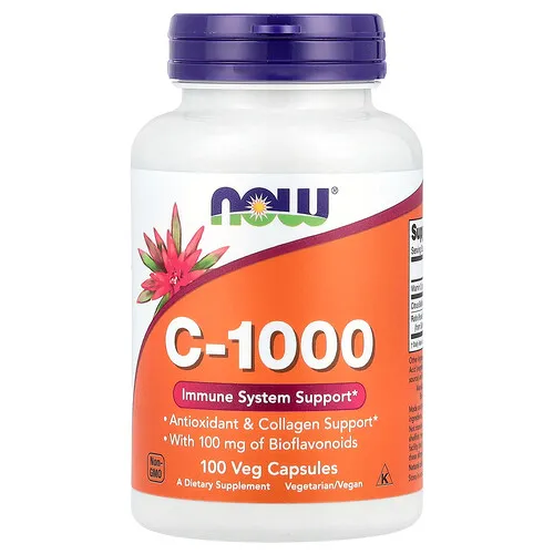NOW Foods, Vitamina C-1000, 100 cápsulas vegetales