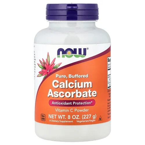 NOW Foods, Ascorbato de Calcio Puro, Polvo de Vitamina C, 227 g (8 onzas)