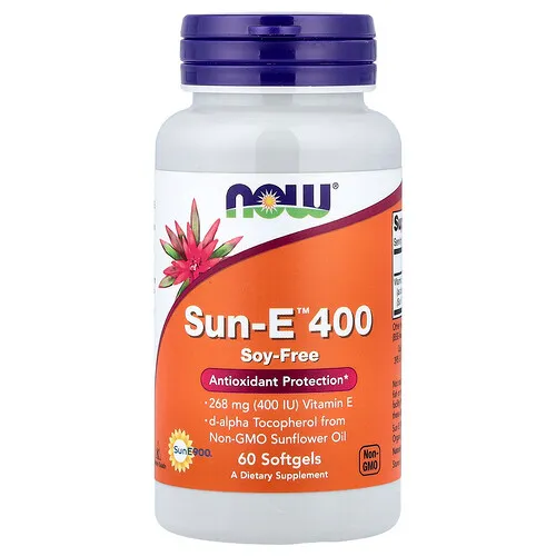 NOW Foods, Sun-E™ 400, 268 mg (400 UI), 60 cápsulas blandas
