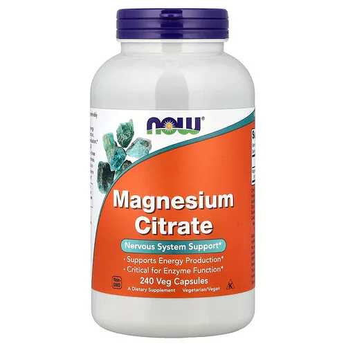 NOW Foods, Citrato de magnesio, 240 cápsulas vegetales (133 mg por cápsula)