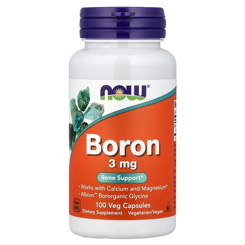 NOW Foods, Boro, 3 mg, 100 cápsulas vegetales