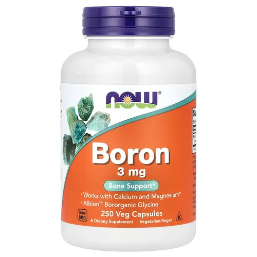 NOW Foods, Boro, 3 mg, 250 cápsulas vegetales