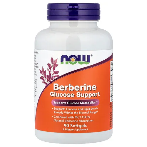 NOW Foods, Refuerzo para la glucosa con berberina, 90 cápsulas blandas