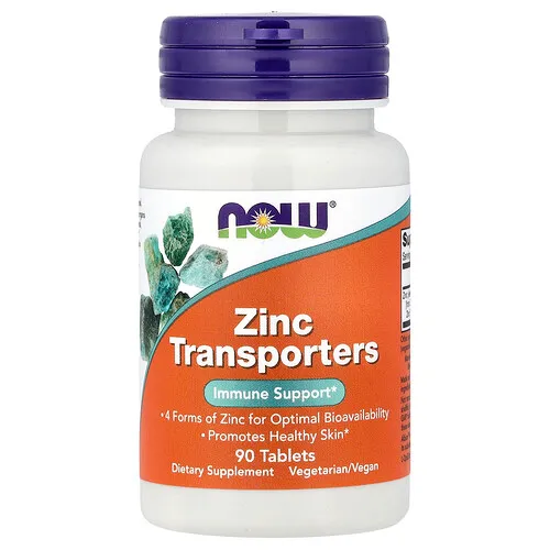 NOW Foods, Transportadores de zinc, 90 comprimidos (22 mg por comprimido)