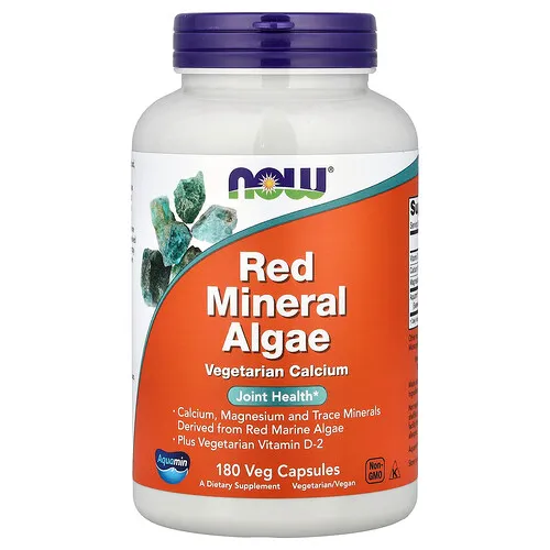 NOW Foods, Algas minerales rojas, 180 cápsulas vegetales