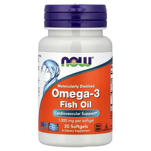 NOW Foods, Aceite de pescado con omega-3, 30 cápsulas blandas (1 g por cápsula blanda)