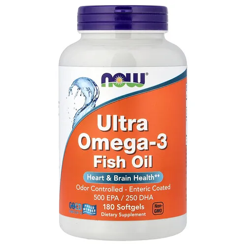 NOW Foods, Aceite de pescado con ultraomega-3, 180 cápsulas blandas