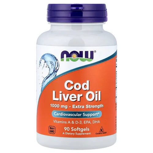NOW Foods, Aceite de hígado de bacalao, 1000 mg, 90 cápsulas blandas