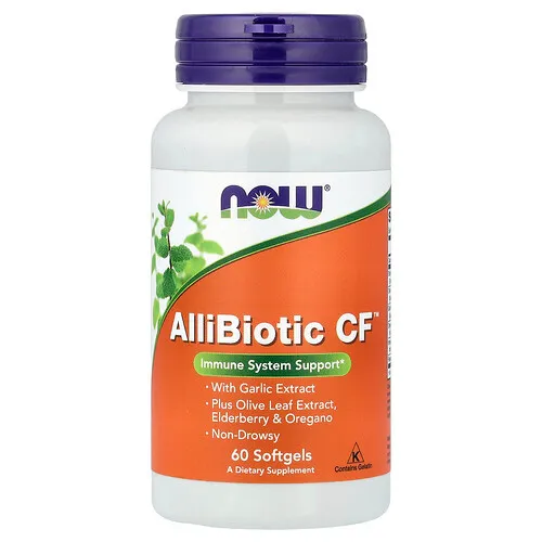 NOW Foods, AlliBiotic CF, 60 cápsulas blandas