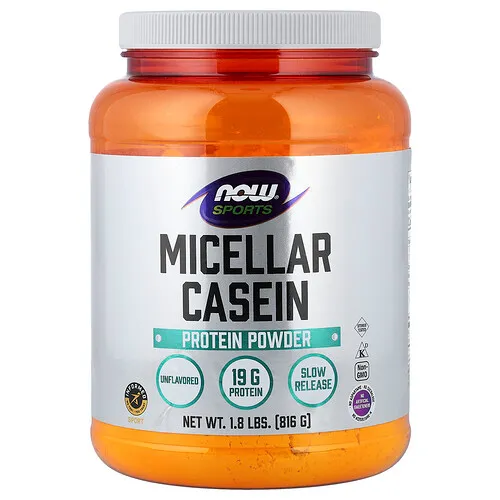 NOW Foods, Deportes, Caseína micelar, Instantánea, Sin sabor natural, 816 g (1,8 lb)