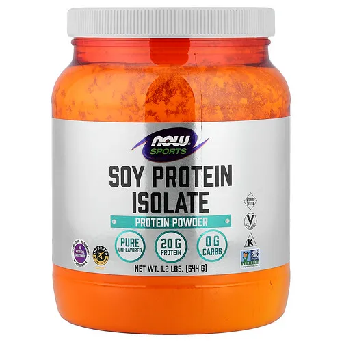 NOW Foods, Sports, Aislado de proteína de soya, Puro y sin sabor, 544 g (1,2 lb)