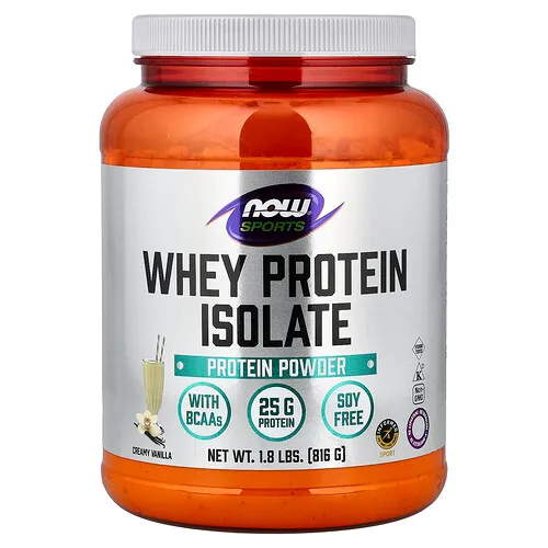 NOW Foods, Sports, Aislado de proteína de suero de leche, Vainilla cremosa, 816 g (1,8 lb)