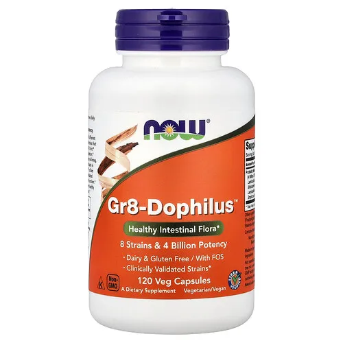 NOW Foods, Gr8-Dophilus™, 120 cápsulas vegetales
