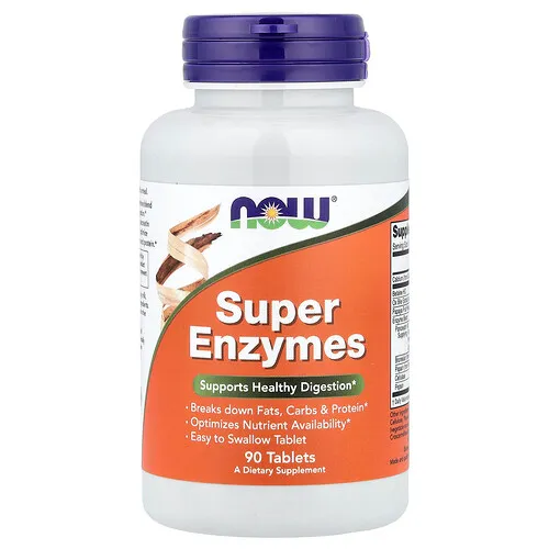NOW Foods, Super enzimas, 90 comprimidos