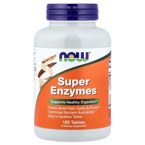 NOW Foods, Súper enzimas, 180 tabletas